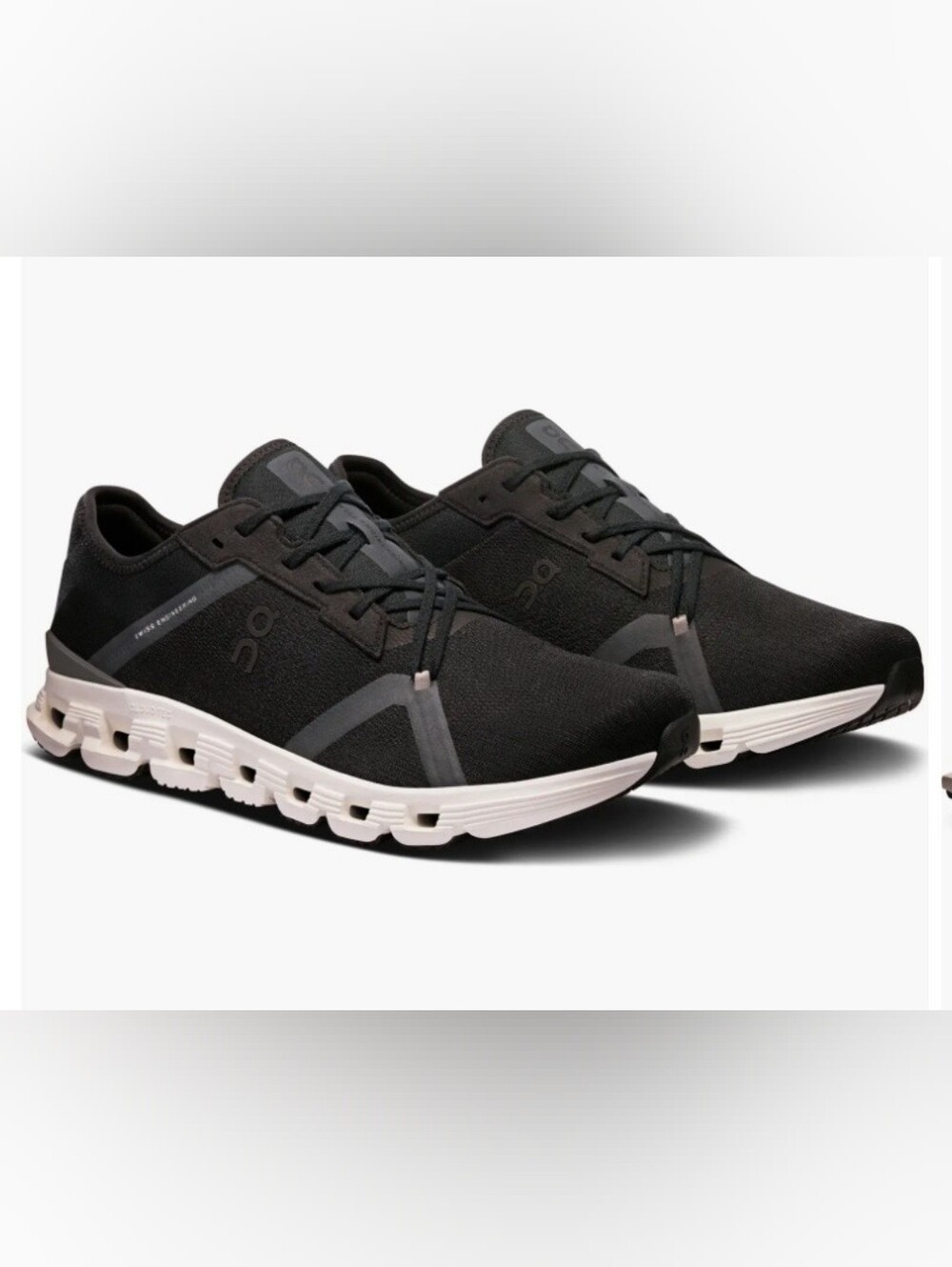 Size 8 On Cloud X 4  Running Women's Black Athletic Runners with White Sole